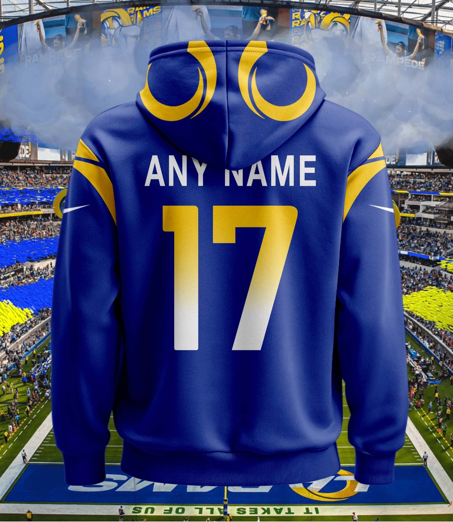 Los Angeles Rams New Personalized Football Hoodie Style Jersey AZBTJSHD000040