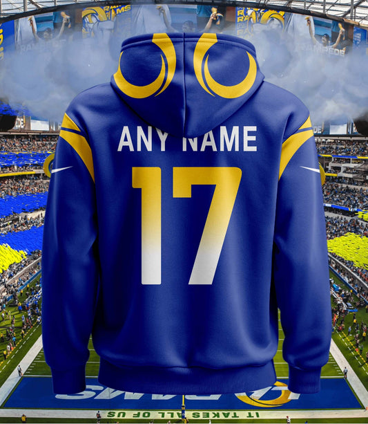 Los Angeles Rams New Personalized Football Hoodie Style Jersey AZBTJSHD000040