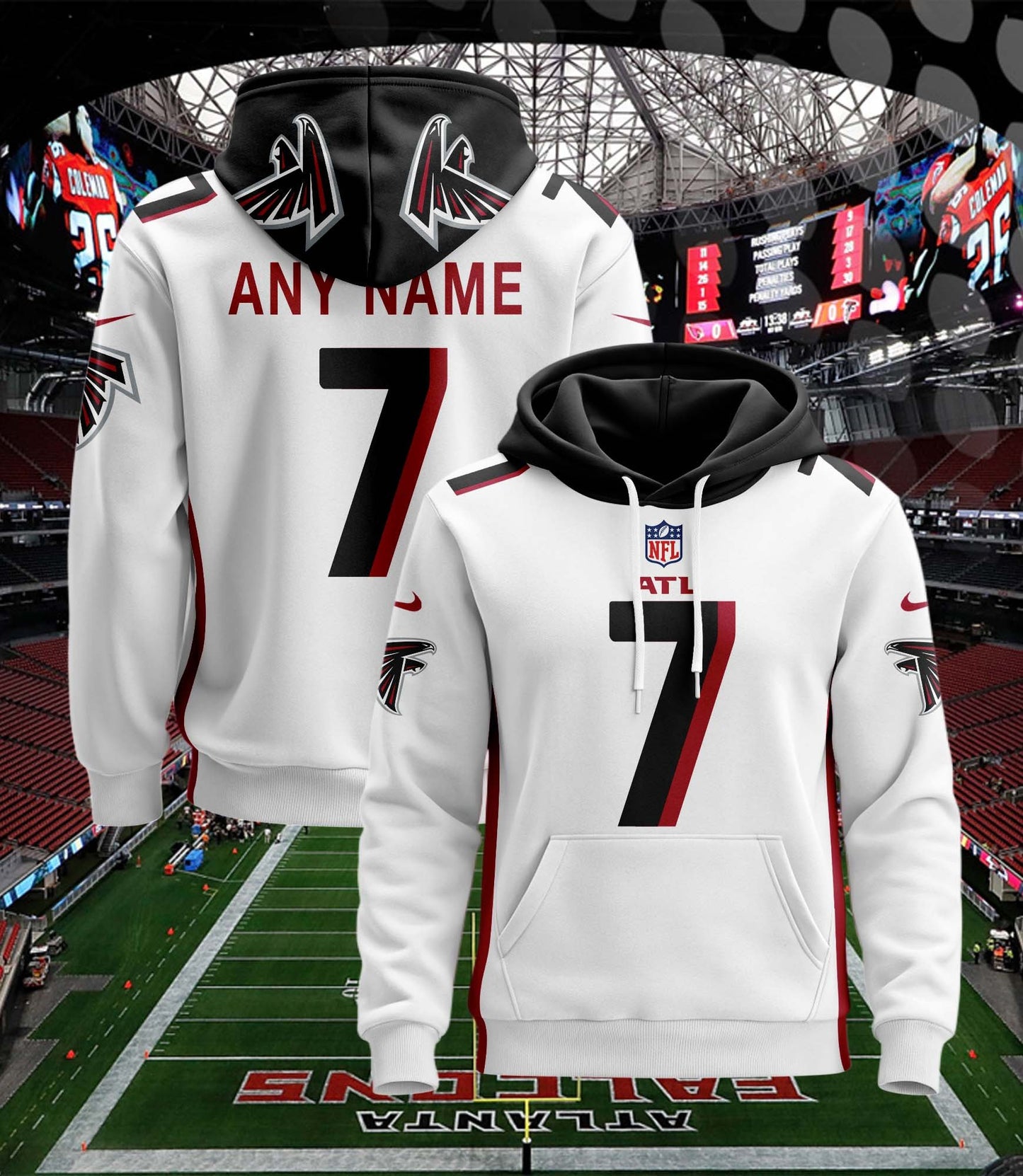 Atlanta Falcons New Personalized Football Hoodie Style Jersey AZBTJSHD000022