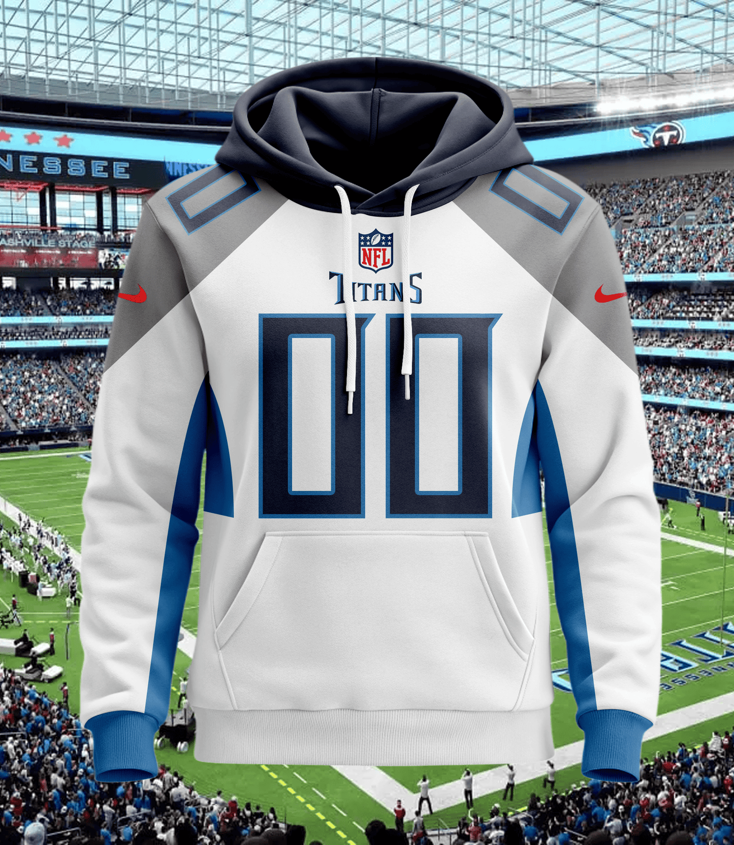 Tennessee Titans New Personalized Football Hoodie Style Jersey AZBTJSHD000054