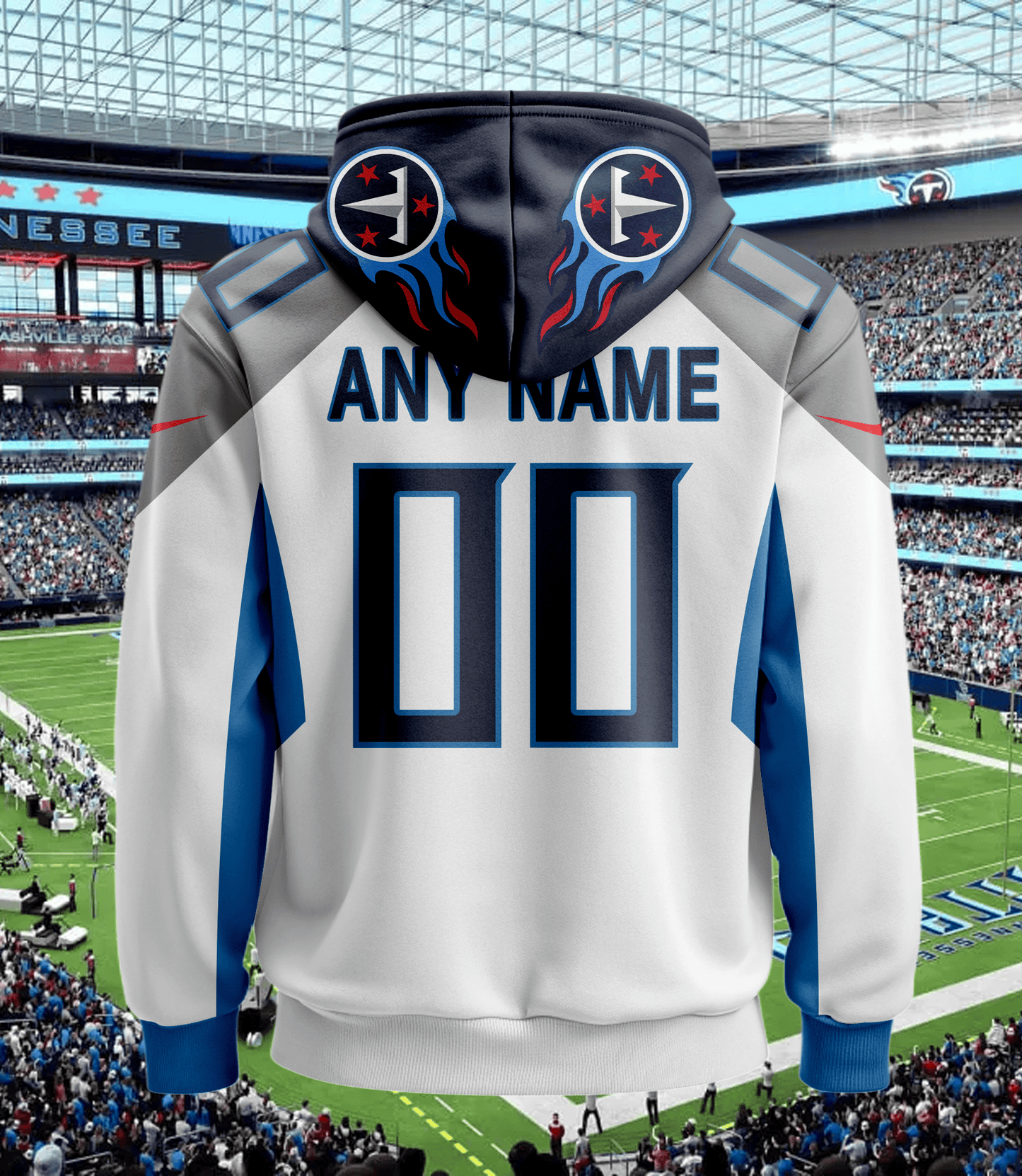 Tennessee Titans New Personalized Football Hoodie Style Jersey AZBTJSHD000054