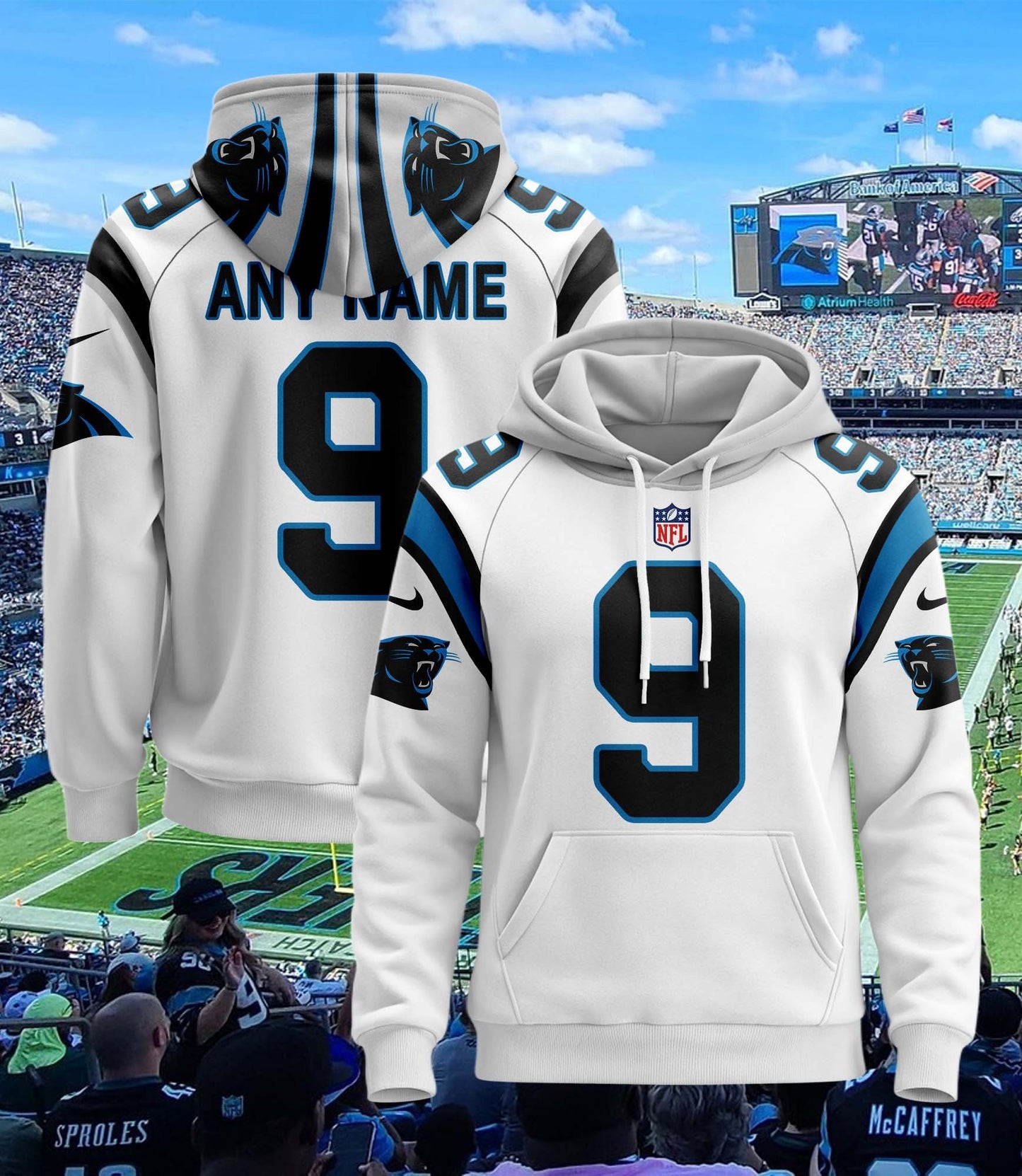 Carolina Panthers New Personalized Football Hoodie Style Jersey AZBTJSHD000050