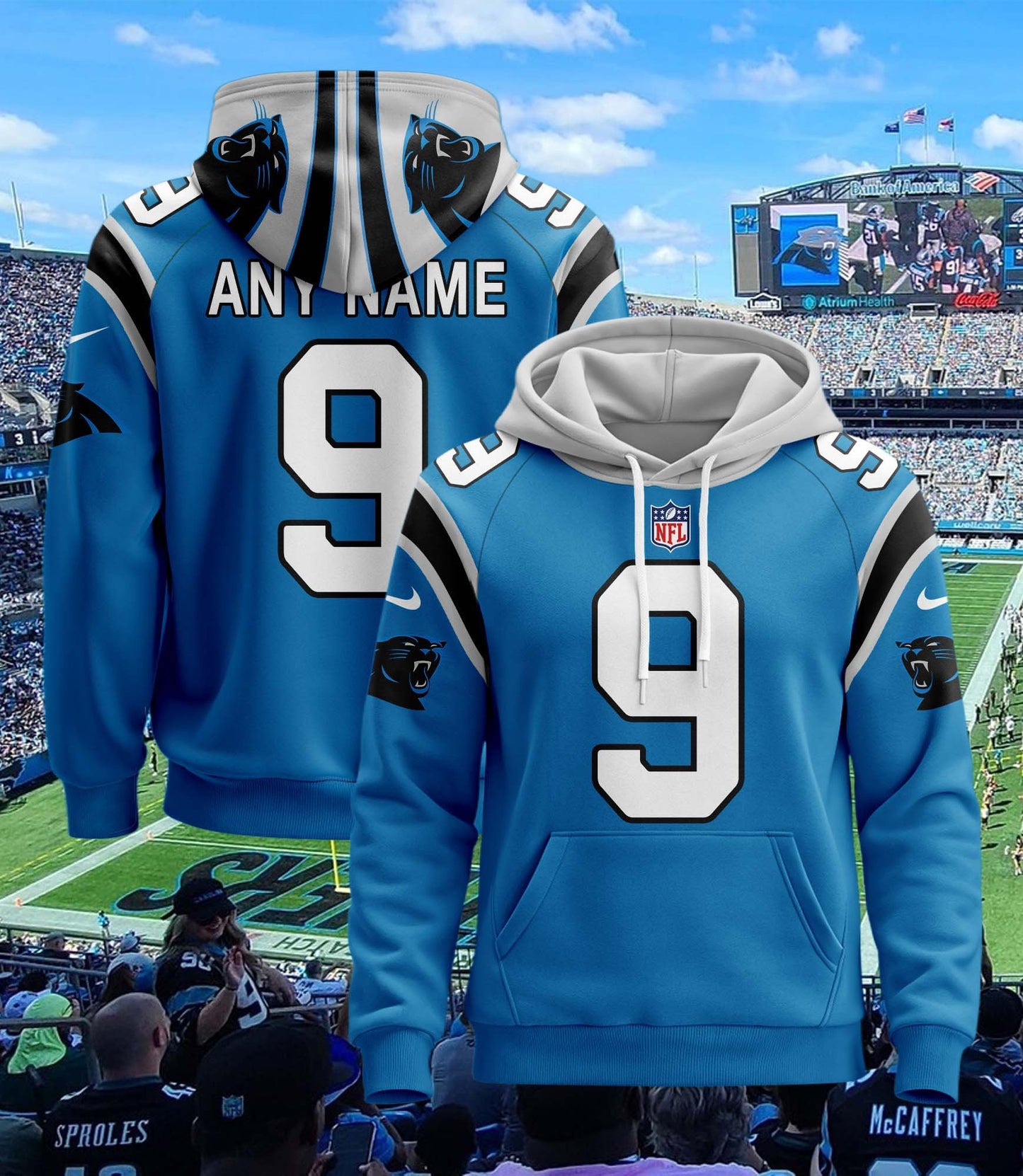 Carolina Panthers New Personalized Football Hoodie Style Jersey AZBTJSHD000048
