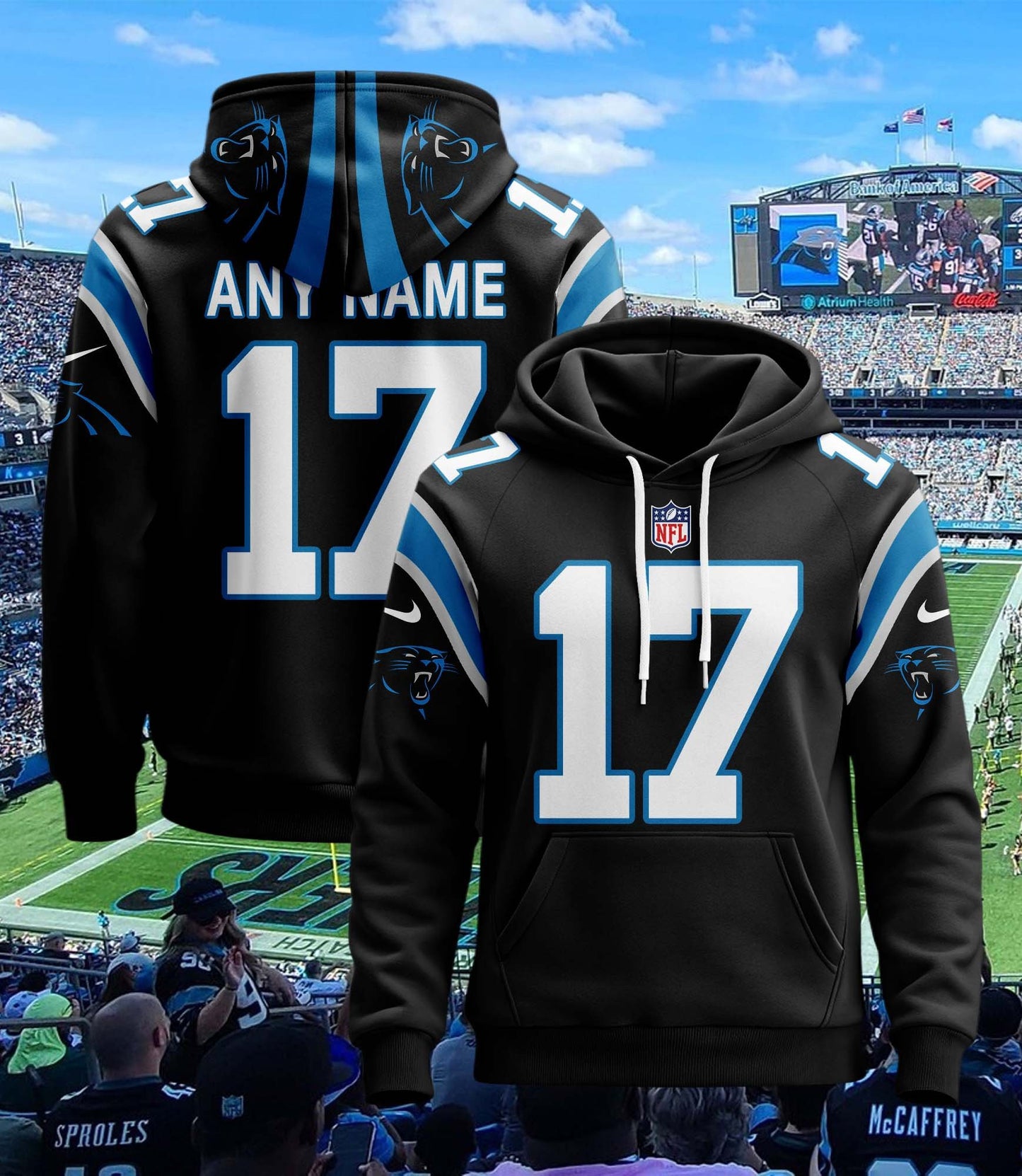 Carolina Panthers New Personalized Football Hoodie Style Jersey AZBTJSHD000049