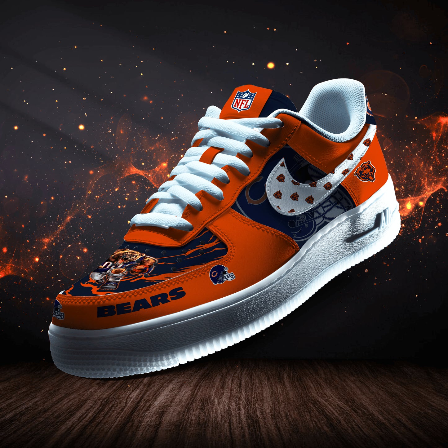 Chicago Bears Personalized AF1-1 Logo Pattern Sneakers   AZBTAF1000381