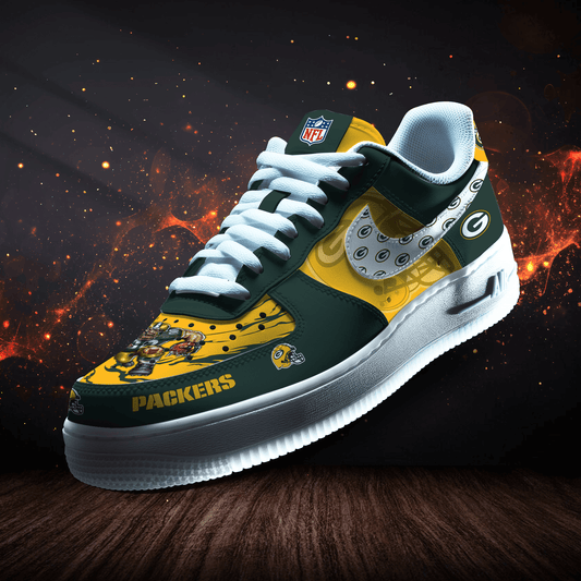 Green Bay Packers Personalized AF1-1 Logo Pattern Sneakers   AZBTAF1000386