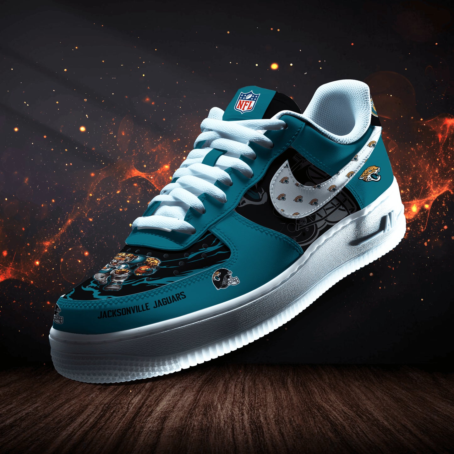 Jacksonville Jaguars Personalized AF1-1 Logo Pattern Sneakers   AZBTAF1000387