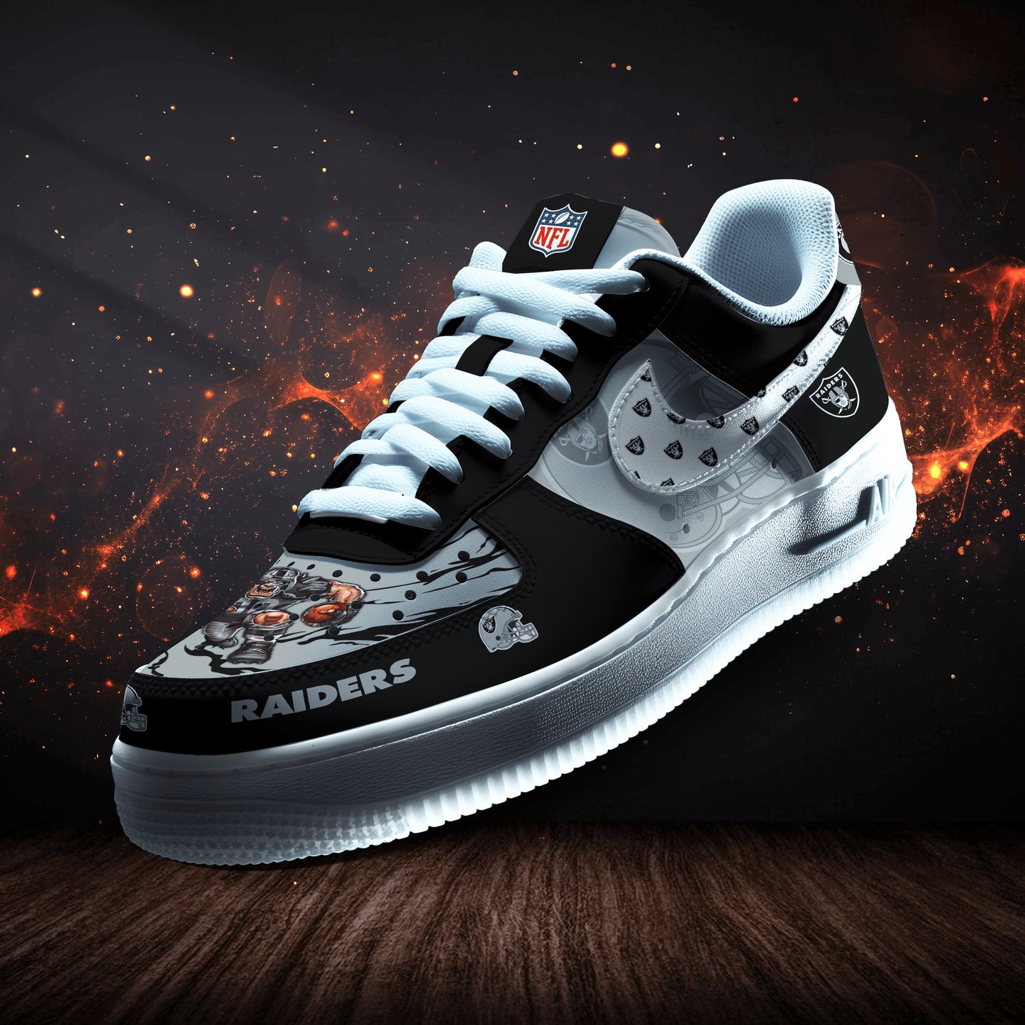 Las Vegas Raiders Personalized AF1-1 Logo Pattern Sneakers   AZBTAF1000392