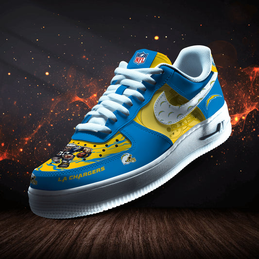 Los Angeles Chargers Personalized AF1-1 Logo Pattern Sneakers   AZBTAF1000393
