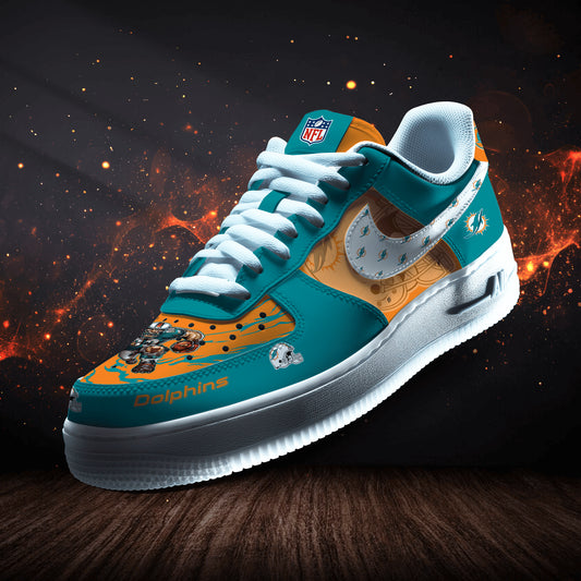 Miami Dolphins Personalized AF1-1 Logo Pattern Sneakers   AZBTAF1000397