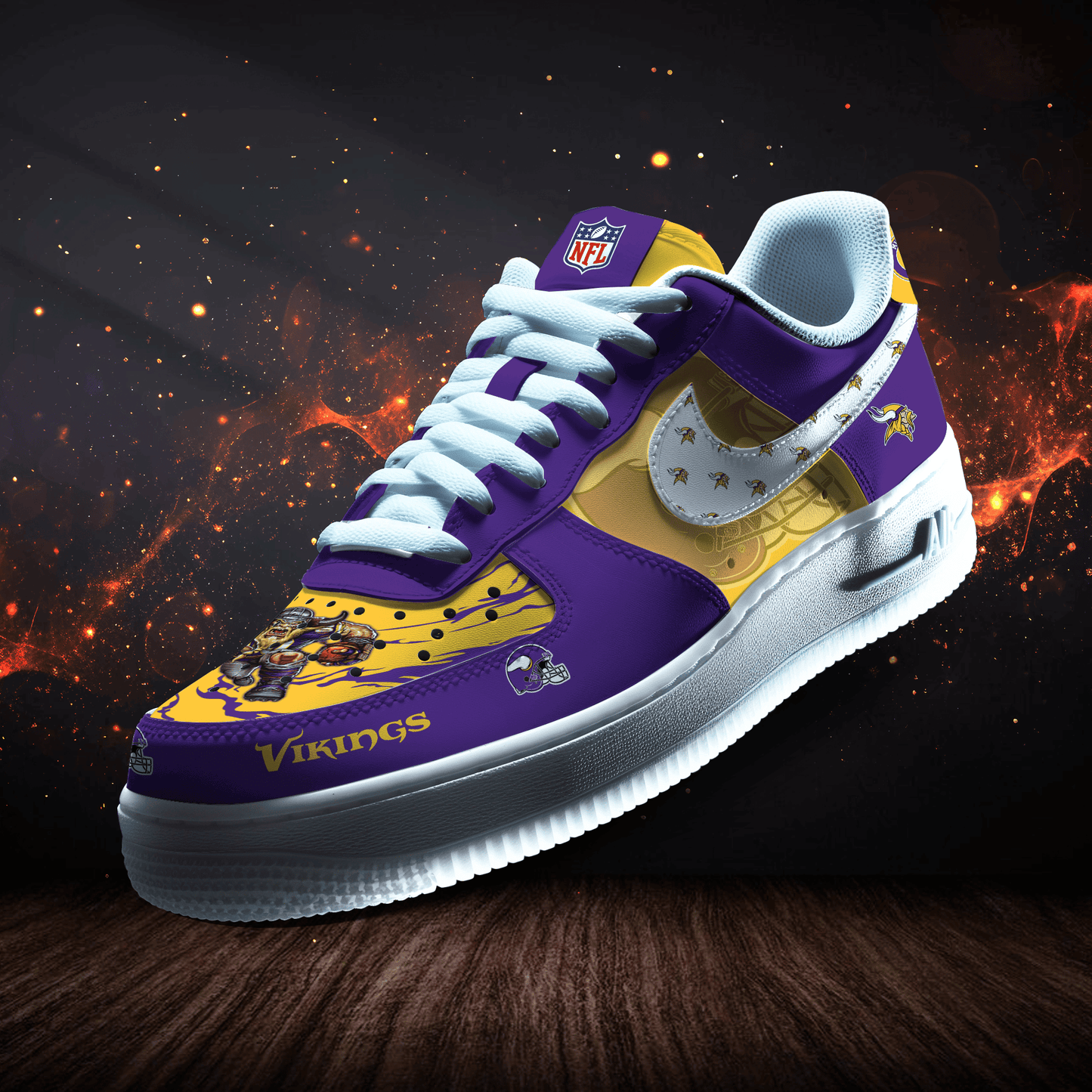 Minnesota Vikings Personalized AF1-1 Logo Pattern Sneakers   AZBTAF1000395