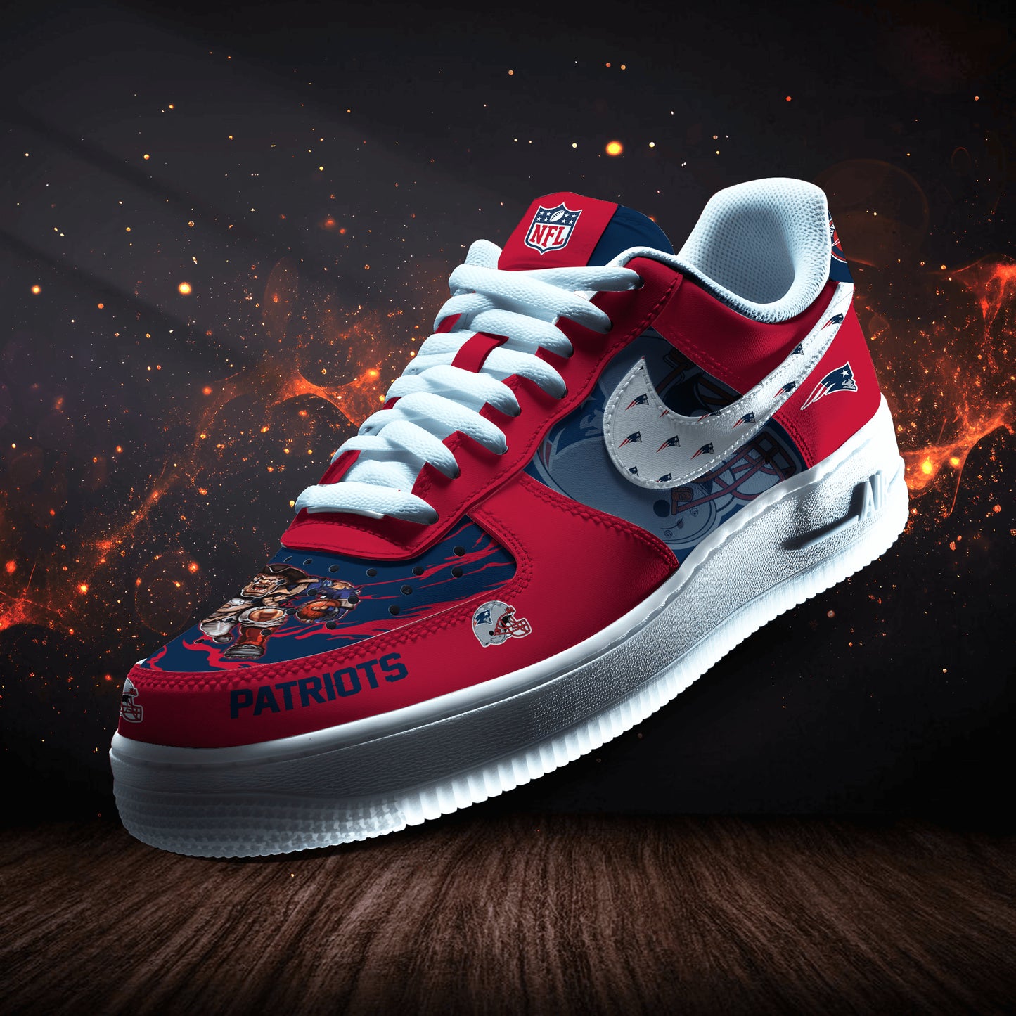 New England Patriots Personalized AF1-1 Logo Pattern Sneakers   AZBTAF1000394