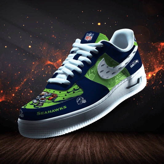 Seattle Seahawks Personalized AF1-1 Logo Pattern Sneakers   AZBTAF1000403