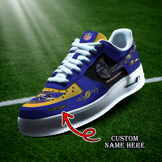 Baltimore Ravens Personalized  AF1-1 Logo Pattern Sneakers  AZBTAF1000410