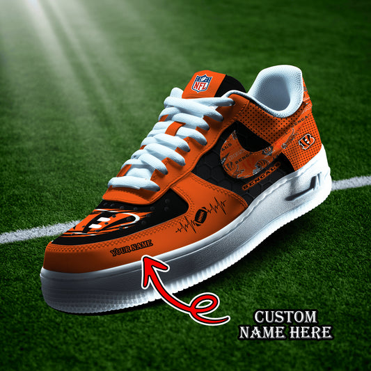 Cincinnati Bengals Personalized  AF1-1 Logo Pattern Sneakers  AZBTAF1000414