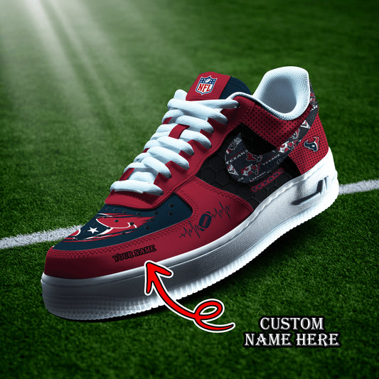 Houston Texans Personalized  AF1-1 Logo Pattern Sneakers  AZBTAF1000418