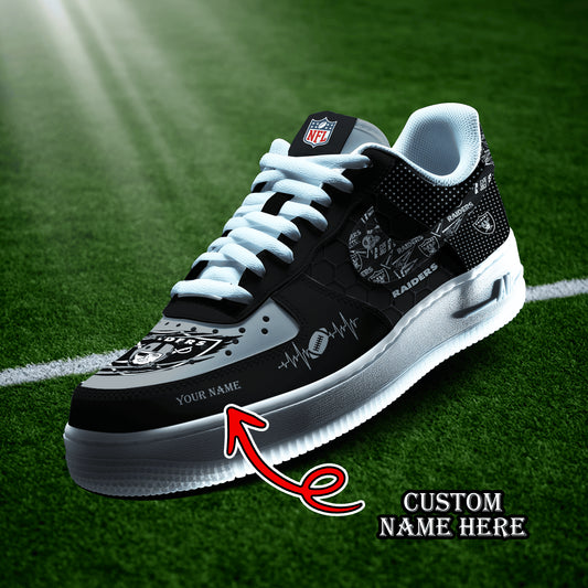 Las Vegas Raiders Personalized  AF1-1 Logo Pattern Sneakers  AZBTAF1000423