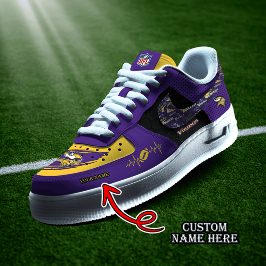 Minnesota Vikings Personalized  AF1-1 Logo Pattern Sneakers  AZBTAF1000426