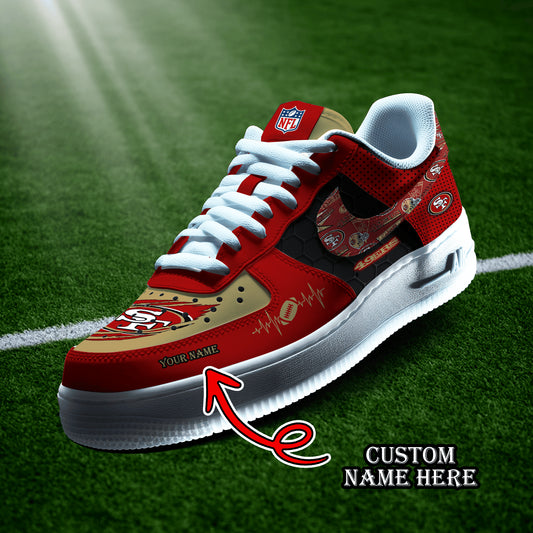San Francisco 49ers Personalized  AF1-1 Logo Pattern Sneakers  AZBTAF1000435