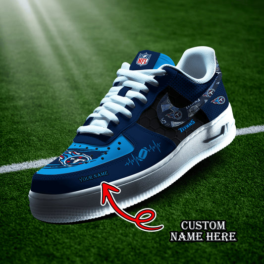 Tennessee Titans Personalized  AF1-1 Logo Pattern Sneakers  AZBTAF1000436
