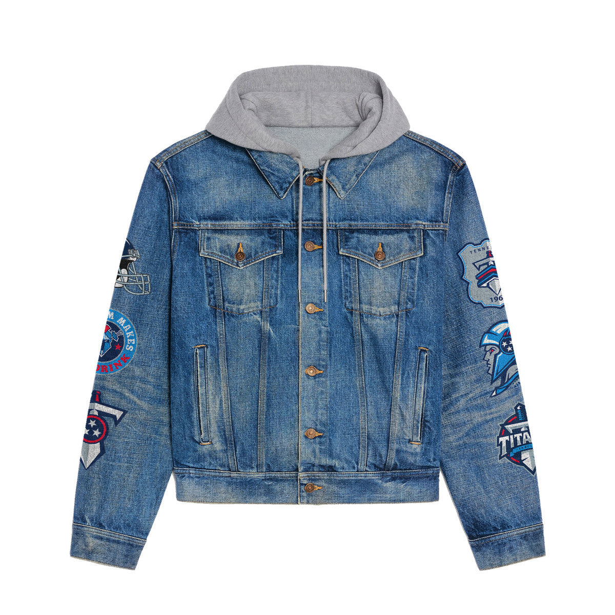 Tennessee Titans  Premium Hooded Denim Jacket New Collection AZBTHDJ000070
