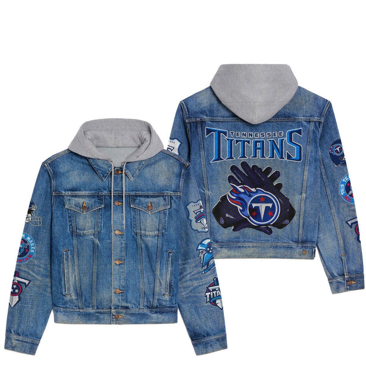 Tennessee Titans  Premium Hooded Denim Jacket New Collection AZBTHDJ000070