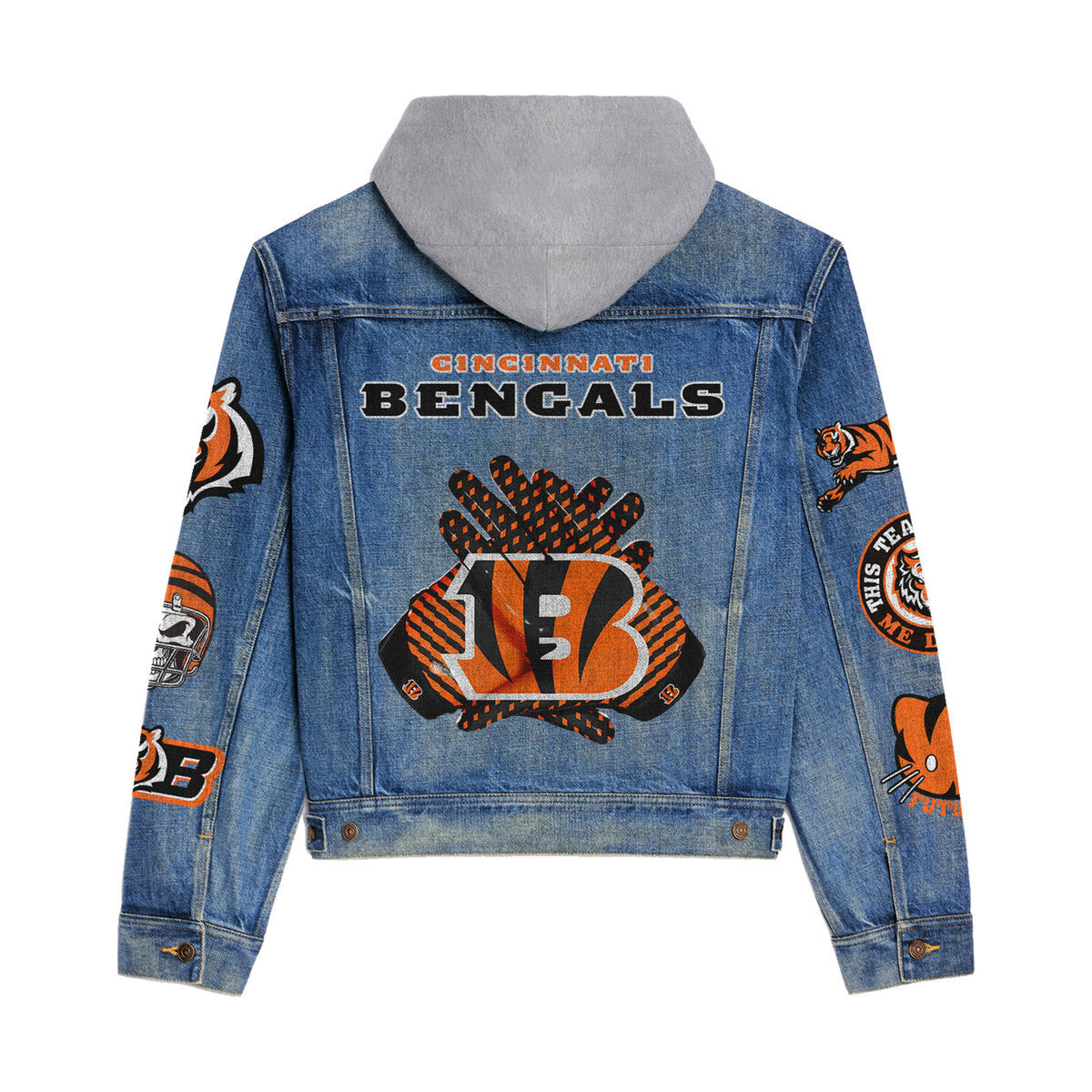 Cincinnati Bengals  Premium Hooded Denim Jacket New Collection AZBTHDJ000034