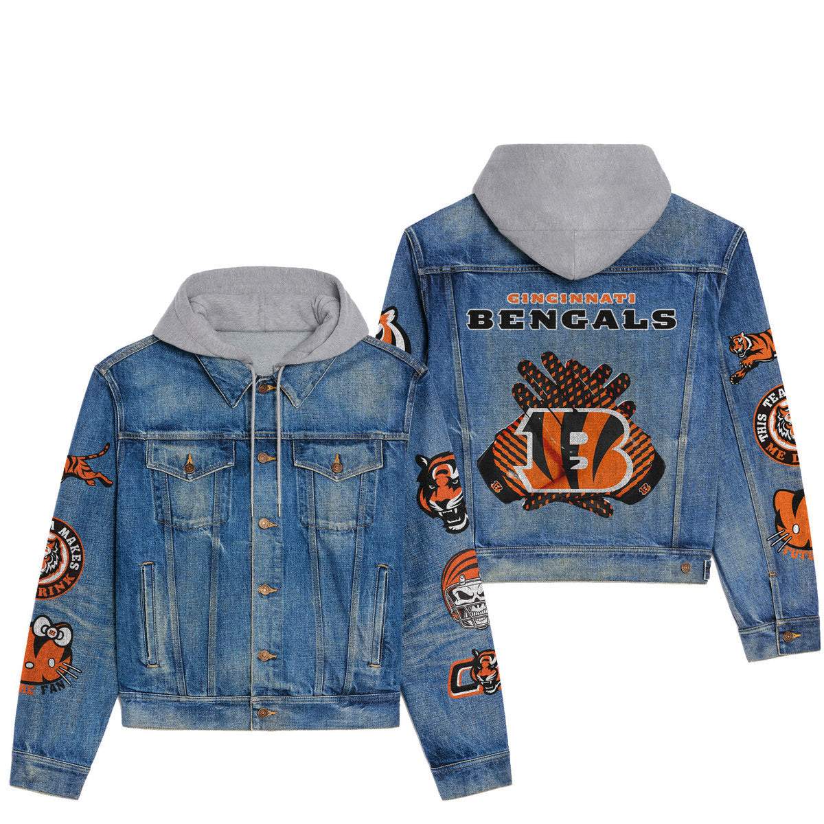 Cincinnati Bengals  Premium Hooded Denim Jacket New Collection AZBTHDJ000034