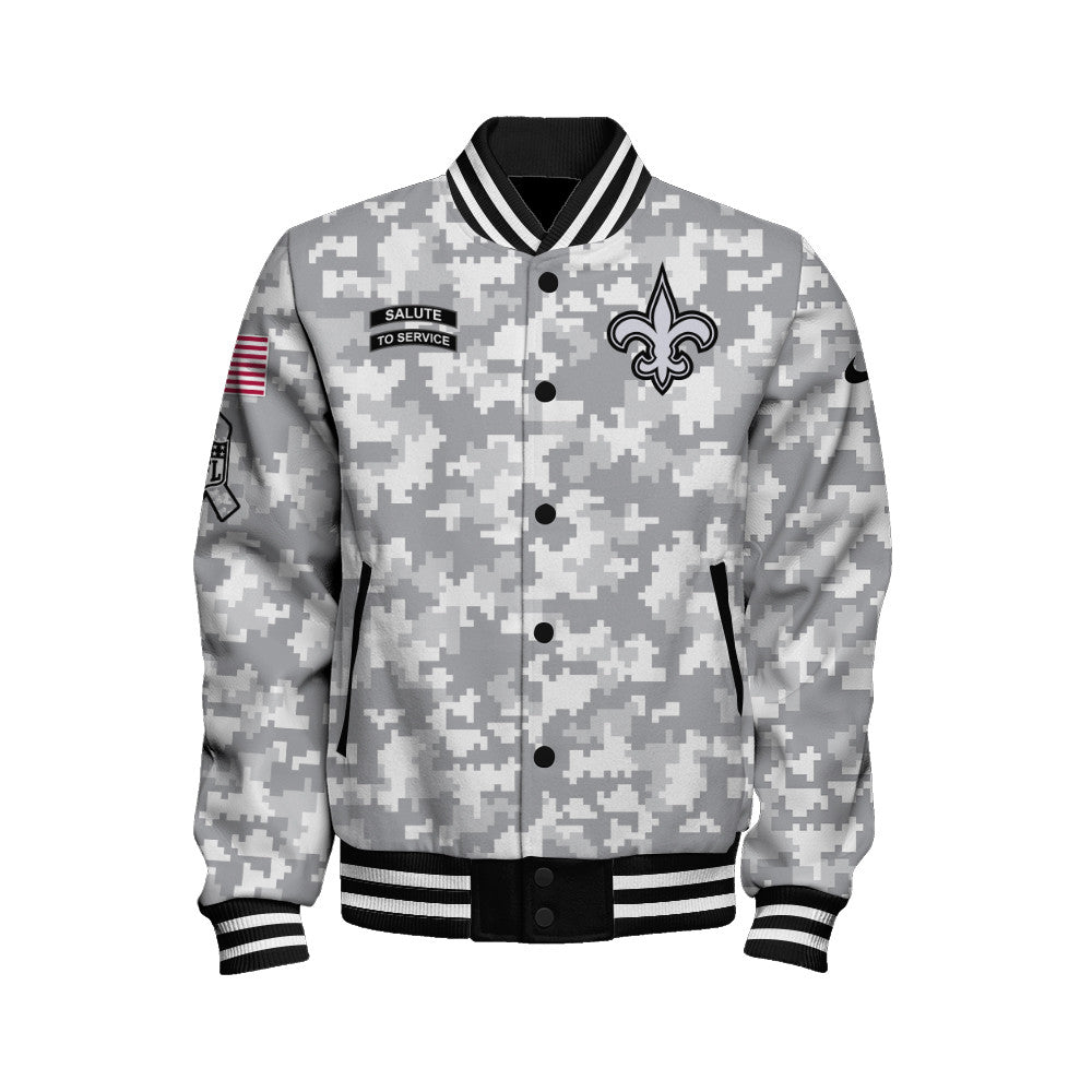 New Orleans Saints Unisex Athletic Legacy Varsity Jacket AZBTVJK000148