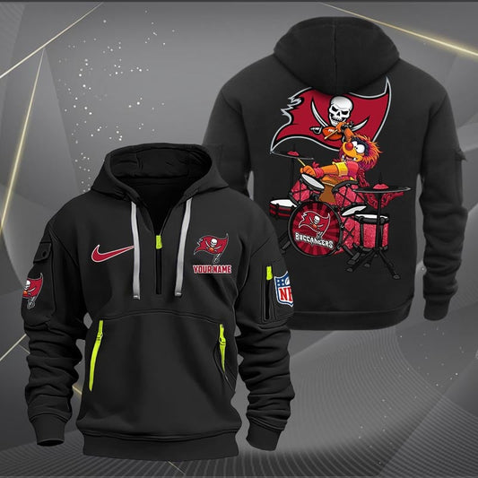 Tampa Bay Buccaneers Premium Personalized Quarter Zip Hoodie AZBTCQZH000029