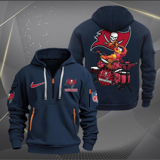 Tampa Bay Buccaneers Premium Personalized Quarter Zip Hoodie AZBTCQZH000029