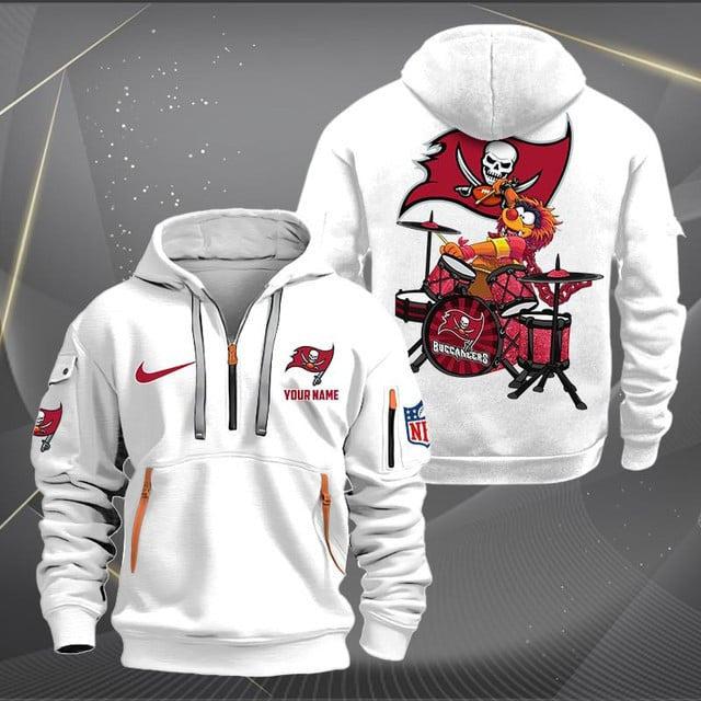 Tampa Bay Buccaneers Premium Personalized Quarter Zip Hoodie AZBTCQZH000029
