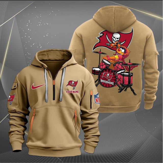 Tampa Bay Buccaneers Premium Personalized Quarter Zip Hoodie AZBTCQZH000029