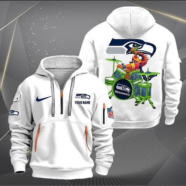 Seattle Seahawks Premium Personalized Quarter Zip Hoodie AZBTCQZH000028