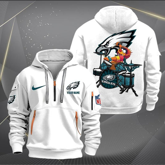 Philadelphia Eagles Premium Personalized Quarter Zip Hoodie AZBTCQZH000026