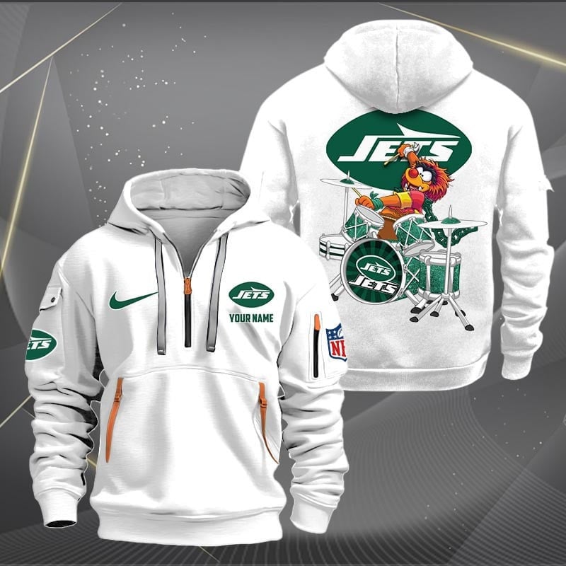 New York Jets Premium Personalized Quarter Zip Hoodie AZBTCQZH000025