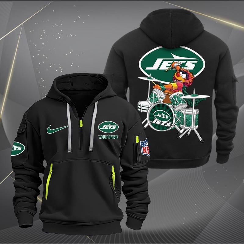 New York Jets Premium Personalized Quarter Zip Hoodie AZBTCQZH000025