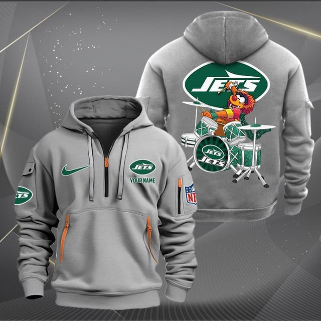 New York Jets Premium Personalized Quarter Zip Hoodie AZBTCQZH000025