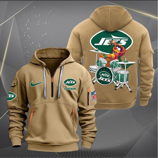 New York Jets Premium Personalized Quarter Zip Hoodie AZBTCQZH000025