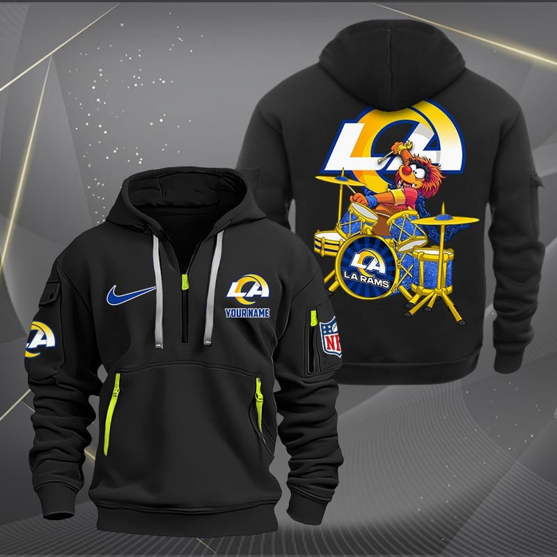 Los Angeles Rams Premium Personalized Quarter Zip Hoodie AZBTCQZH000019