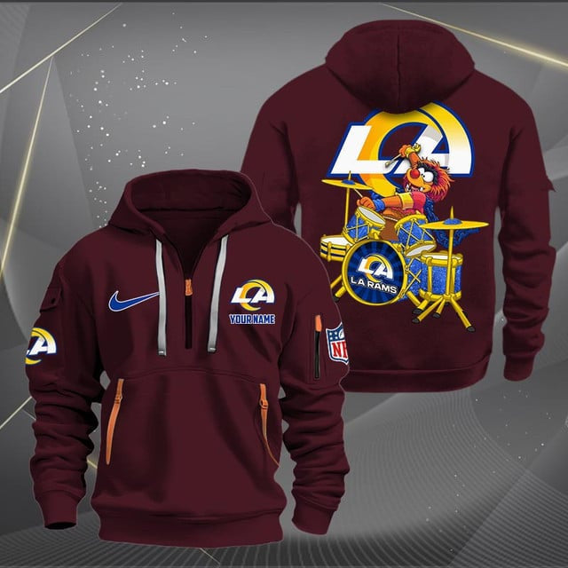 Los Angeles Rams Premium Personalized Quarter Zip Hoodie AZBTCQZH000019