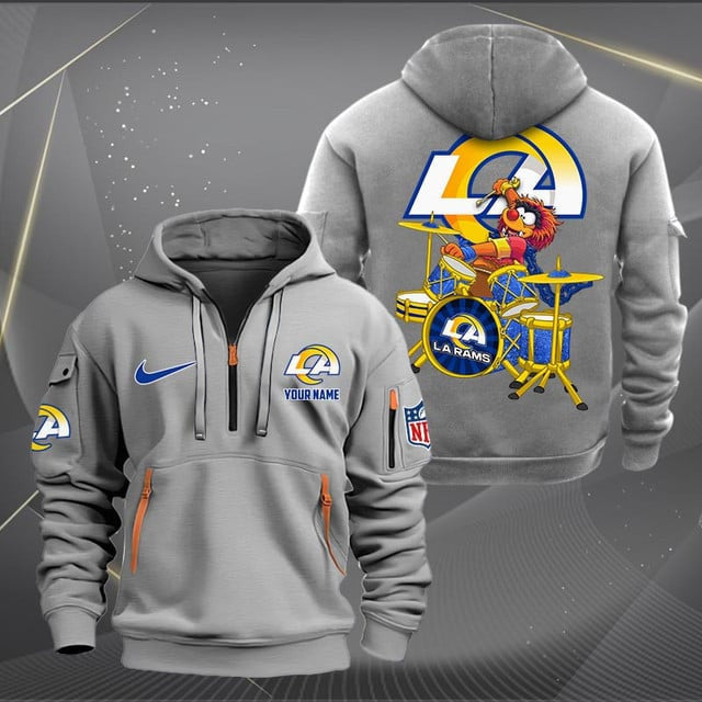 Los Angeles Rams Premium Personalized Quarter Zip Hoodie AZBTCQZH000019