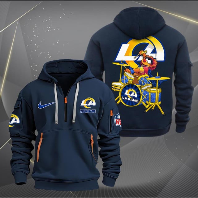 Los Angeles Rams Premium Personalized Quarter Zip Hoodie AZBTCQZH000019