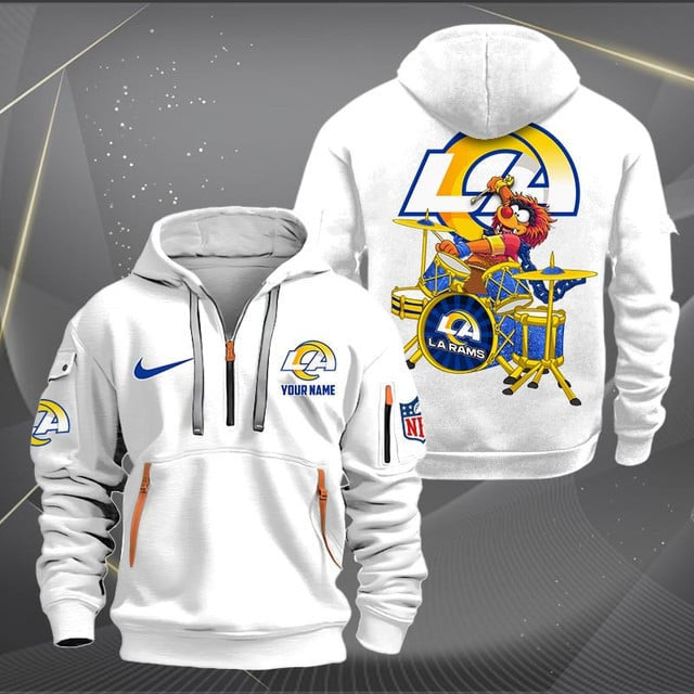 Los Angeles Rams Premium Personalized Quarter Zip Hoodie AZBTCQZH000019
