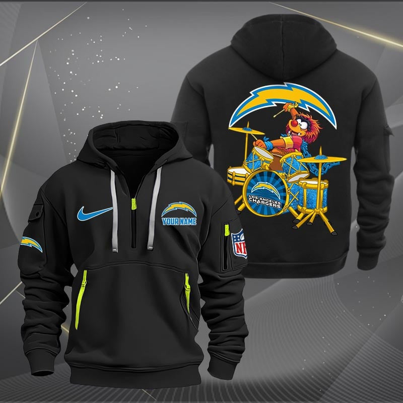 Los Angeles Chargers Premium Personalized Quarter Zip Hoodie AZBTCQZH000016