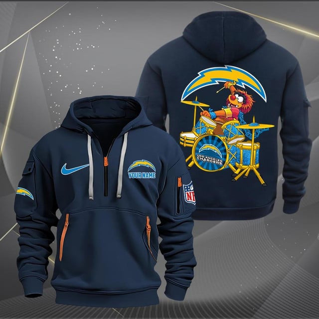 Los Angeles Chargers Premium Personalized Quarter Zip Hoodie AZBTCQZH000016