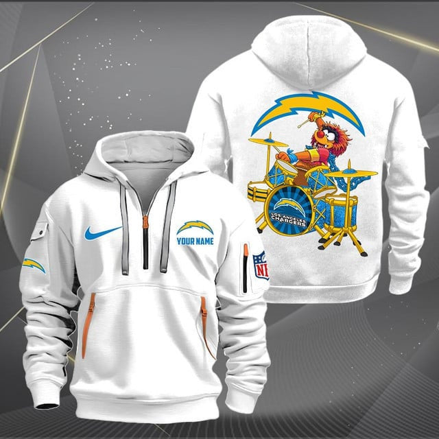 Los Angeles Chargers Premium Personalized Quarter Zip Hoodie AZBTCQZH000016