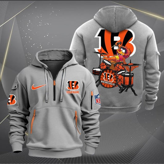 Cincinnati Bengals Premium Personalized Quarter Zip Hoodie AZBTCQZH000007