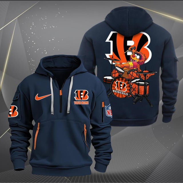 Cincinnati Bengals Premium Personalized Quarter Zip Hoodie AZBTCQZH000007