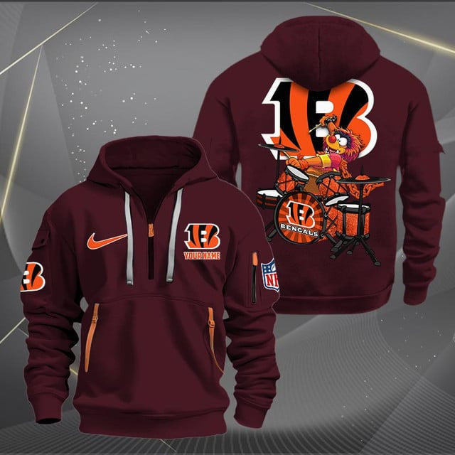 Cincinnati Bengals Premium Personalized Quarter Zip Hoodie AZBTCQZH000007